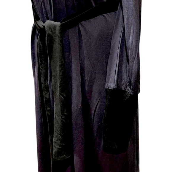 Tory Burch Blue & Black Gold Button Silk Cotton Blend Jersey Dress Size medium - Picture 11 of 13